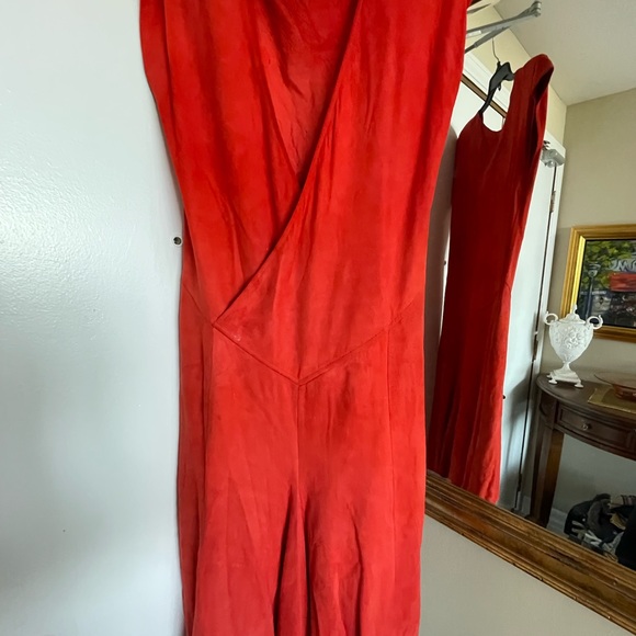 Red Suede Dress Size Small - Picture 9 of 9